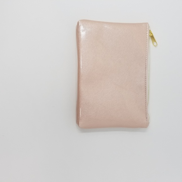TwelveNYC Zip Pouch- Pink Rose Gold with Stickers - Picture 2 of 3